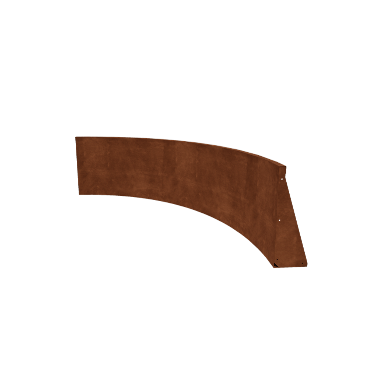 Łuk wewnętrzny ściany oporowej ze stali corten 150 x 150 cm (wysokość 60 cm)