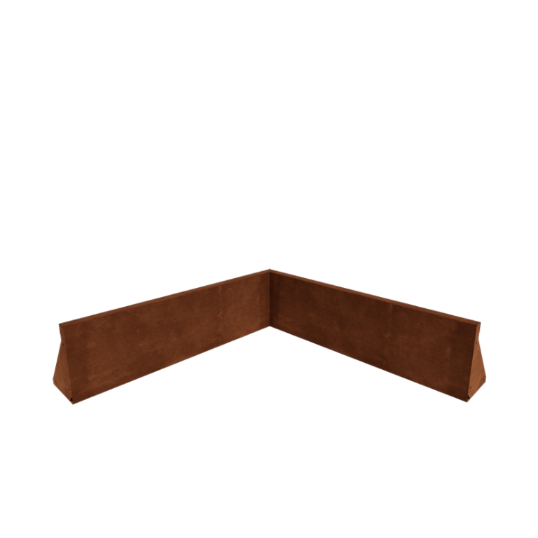 Mur oporowy ze stali corten - Narożnik wewnętrzny - 100 x 100 x 30 cm