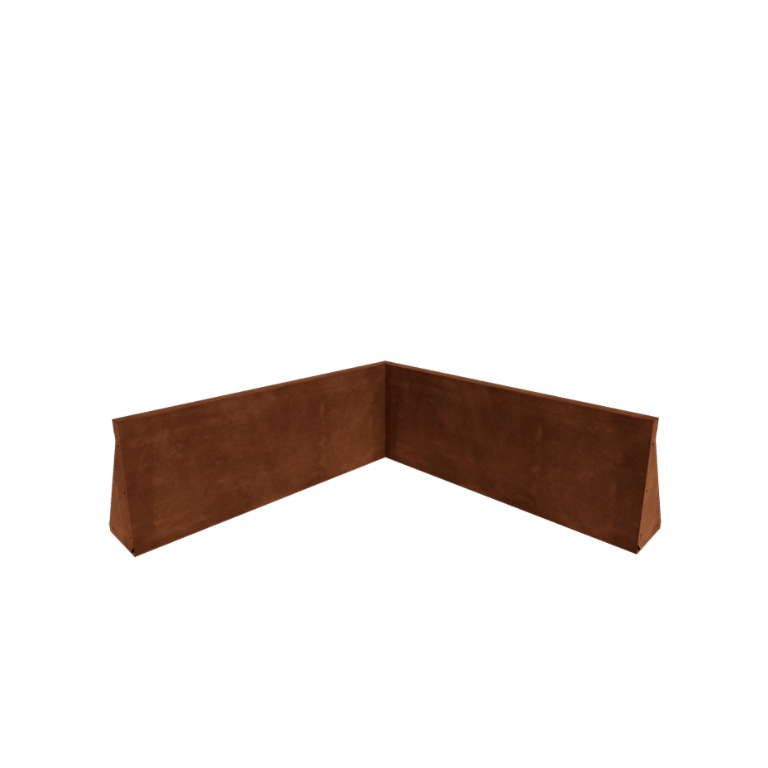 Mur oporowy ze stali corten - Narożnik wewnętrzny - 100 x 100 x 40 cm