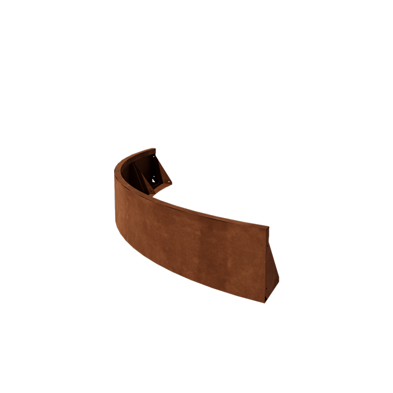 Mur oporowy ze stali corten - Łuk zewnętrzny - 150 x 150 x 30 cm
