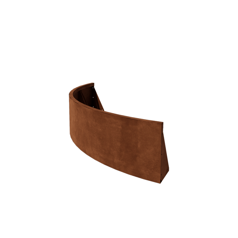 Mur oporowy ze stali corten - Łuk zewnętrzny - 150 x 150 x 40 cm