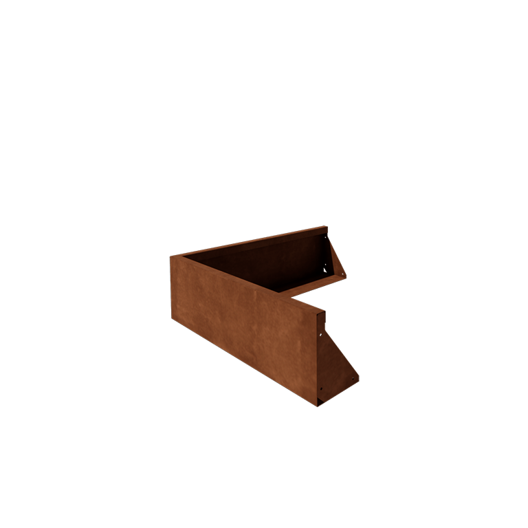 Mur oporowy ze stali corten - Narożnik zewnętrzny - 100 x 100 x 30 cm