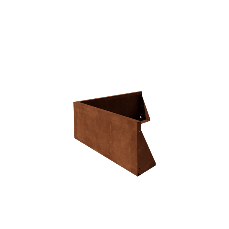 Mur oporowy ze stali corten - Narożnik zewnętrzny - 100 x 100 x 40 cm