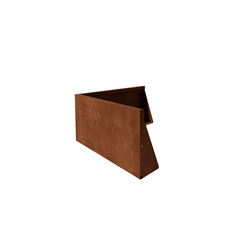 Mur oporowy ze stali corten - Narożnik zewnętrzny - 100 x 100 x 50 cm