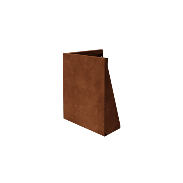 Mur oporowy ze stali corten - Narożnik zewnętrzny - 50 x 50 x 60 cm