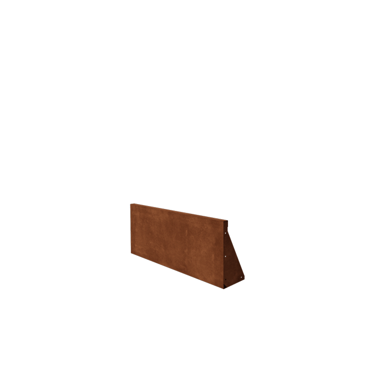 Mur oporowy ze stali corten - Proste - 100 x 40 cm