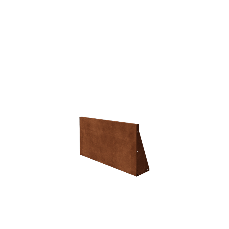 Prosta ściana oporowa ze stali corten 100 cm (wysokość 50 cm)