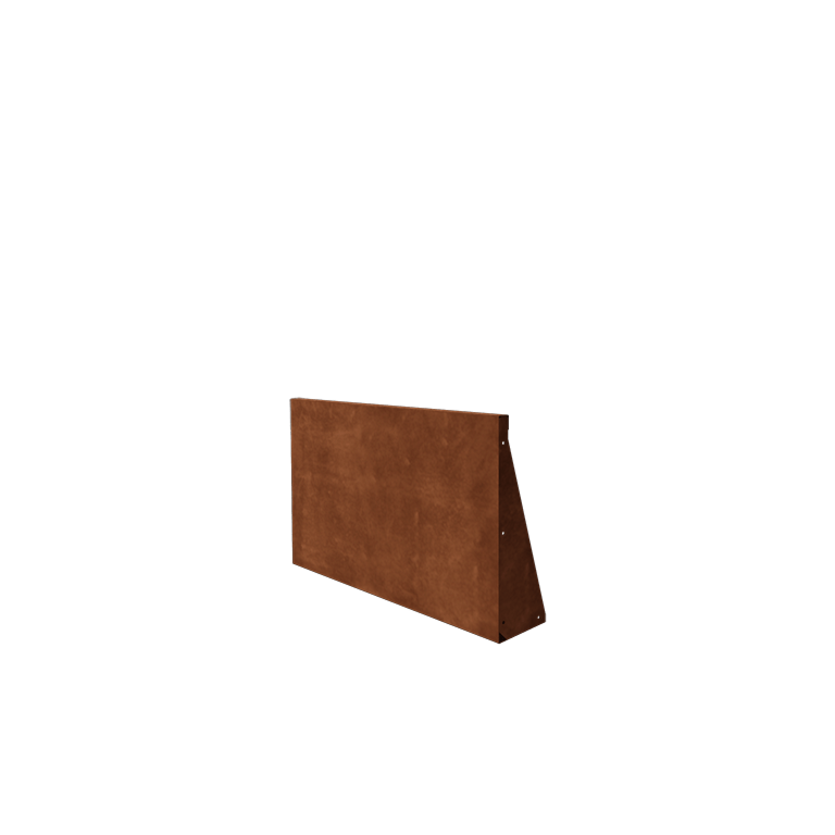Mur oporowy ze stali corten - Proste - 100 x 60 cm