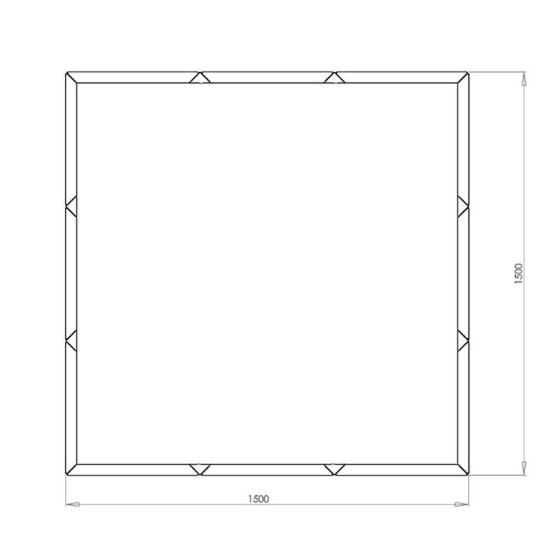 Donica ze stali corten Miami xxl 150 x 150 cm
