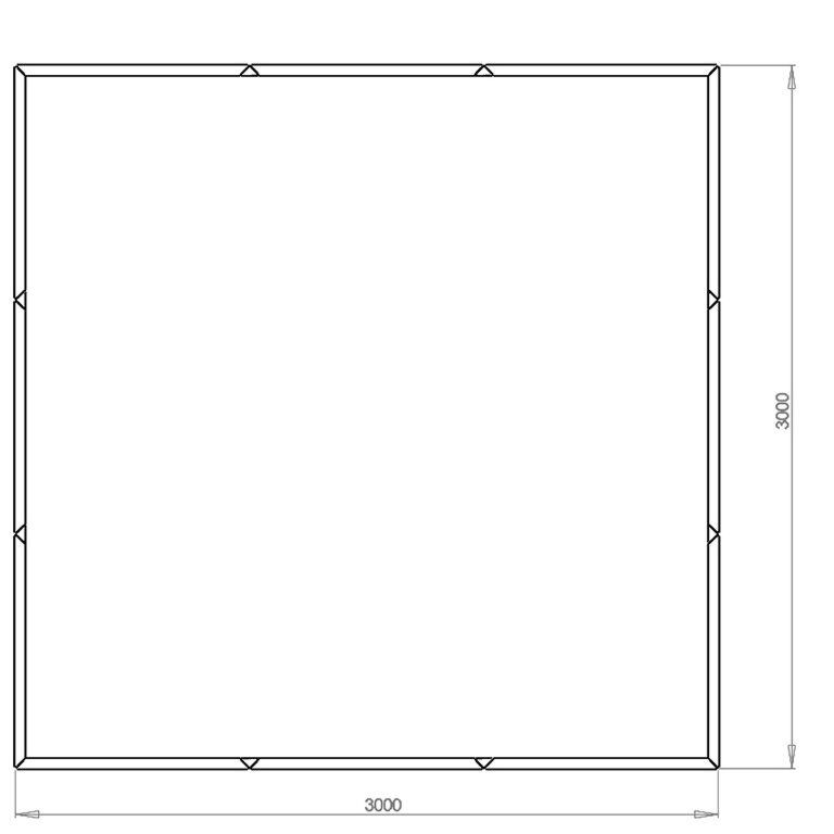 Donica ze stali corten Miami xxl 300 x 300 cm