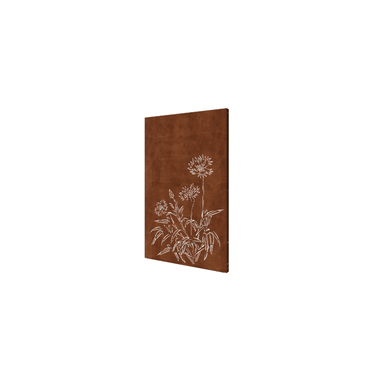 Panel dekoracyjny ze stali corten - Chaber - 120 x 6 x 190 cm