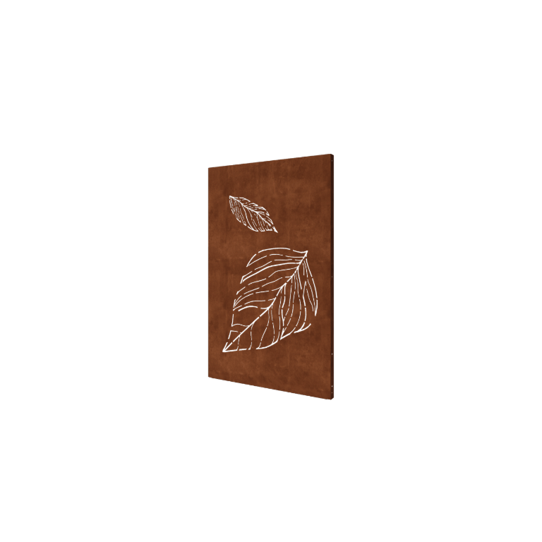 Panel dekoracyjny ze stali corten - Liście 2 - 120 x 6 x 190 cm