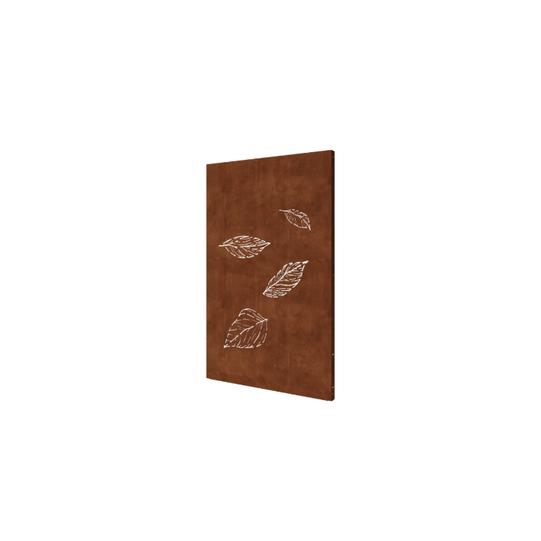Panel dekoracyjny ze stali corten - Liście 3 - 120 x 6 x 190 cm