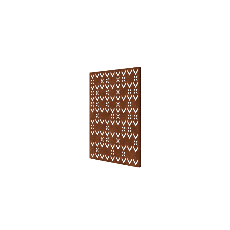 Panel dekoracyjny ze stali corten - Motyw dachu 3 - 120 x 6 x 190 cm
