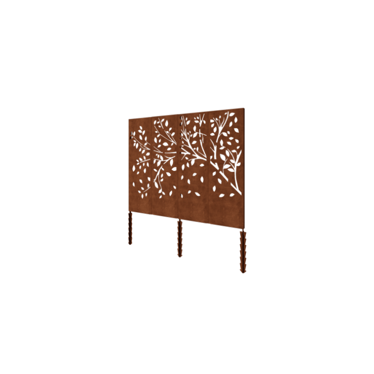Panel drzewa ze stali kortenowskiej 240 x 6 x 190 cm