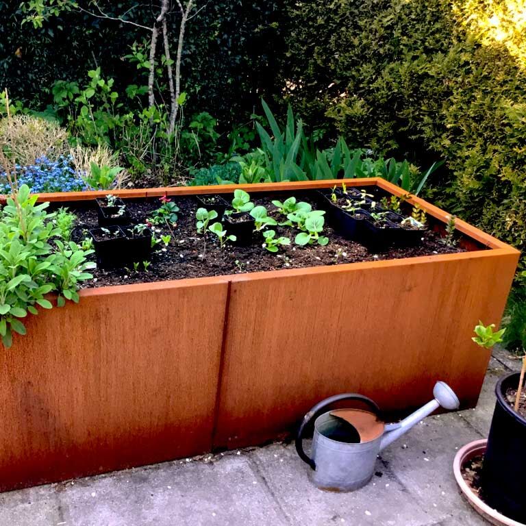 Donica ze stali corten Texas xxl 200 x 80 cm