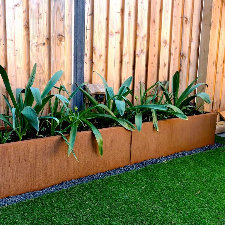 Donica ze stali corten Texas xxl 240 x 50 cm