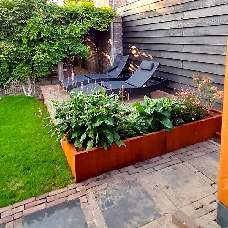 Donica ze stali corten Texas xxl 240 x 80 cm