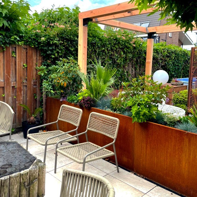 Donica ze stali corten Texas xxl 480 x 30 cm