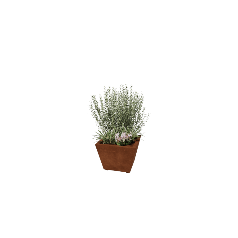Spawana Donica ze stali corten Stożek 60 x 60 x 40 cm