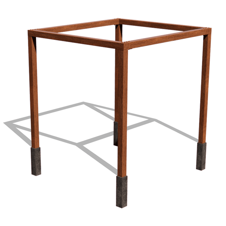 Zestaw pergola ze stali kortenowskiej kwadratowa 274 x 250 cm