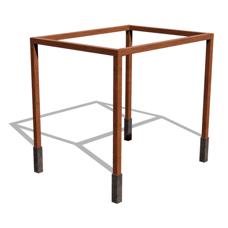 Pergola ze stali corten kwadratowa 324 x 250 cm