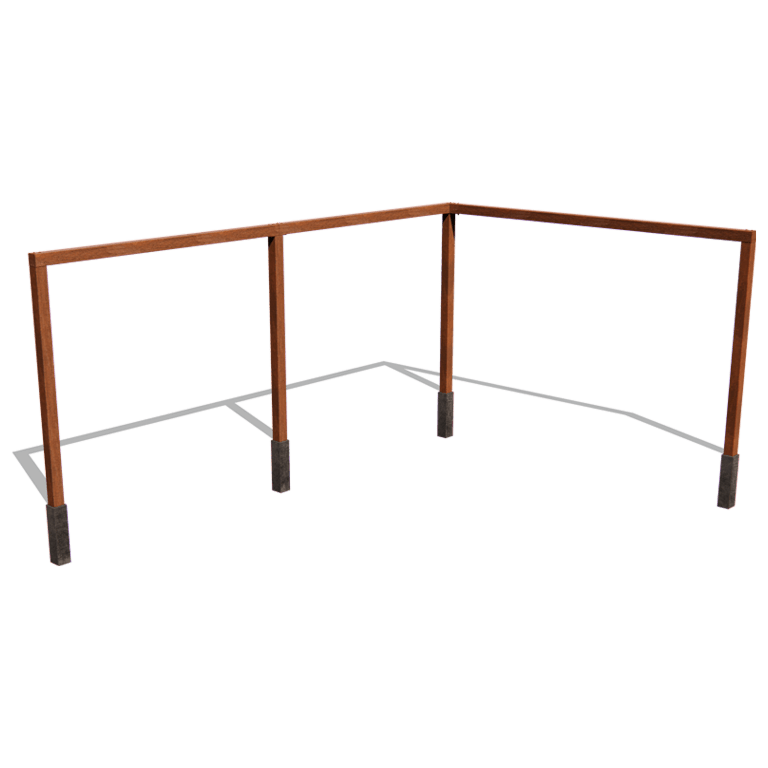 Zestaw narożny pergola ze stali corten 600 x 412 cm