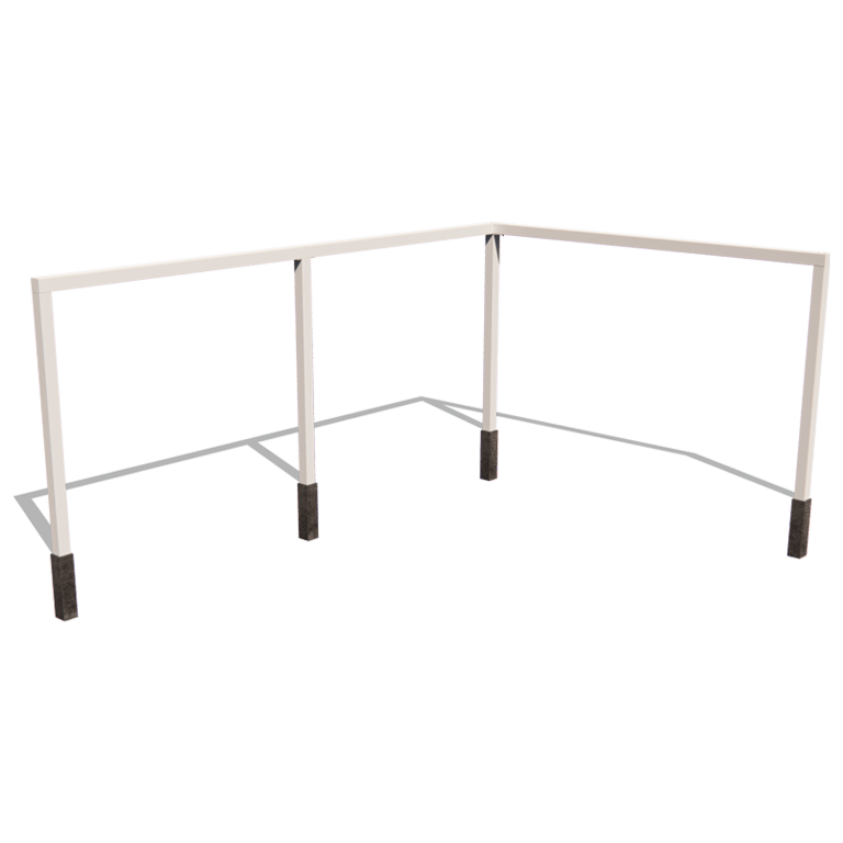 Narożna pergola stalowa malowana proszkowo 600 x 412 cm