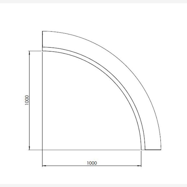 Mur oporowy ze stali corten - Łuk wewnętrzny - 100 x 100 x 60 cm