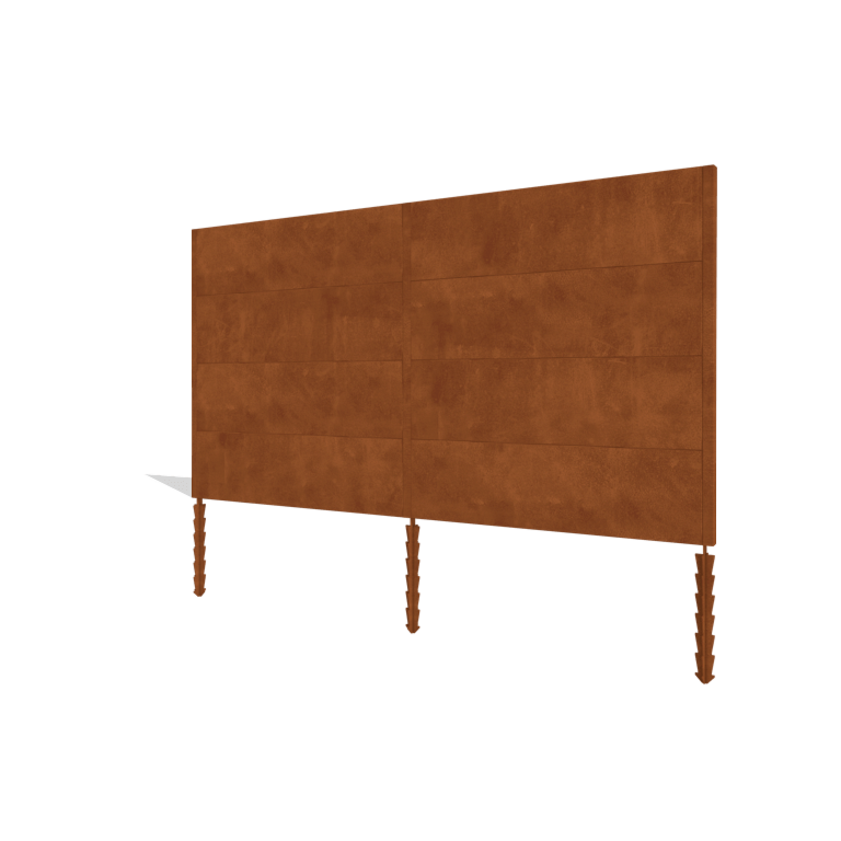 Ogrodzenie ze stali Corten H4 kompletní sada 378 cm