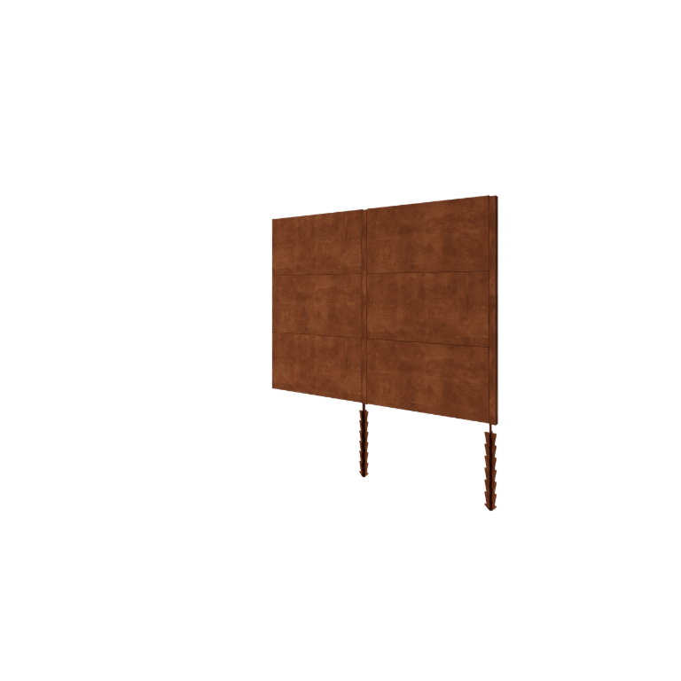 Ogrodzenie ze stali Corten H3 sada 252 cm
