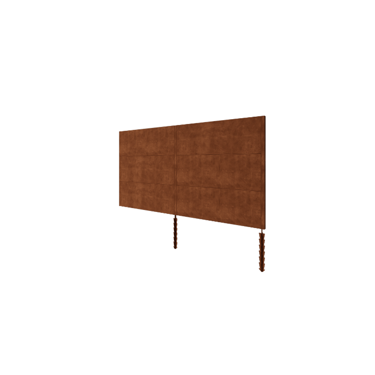 Ogrodzenie panelowe ze stali corten H3 - Kompletny zestaw - 372 x 6 x 190 cm