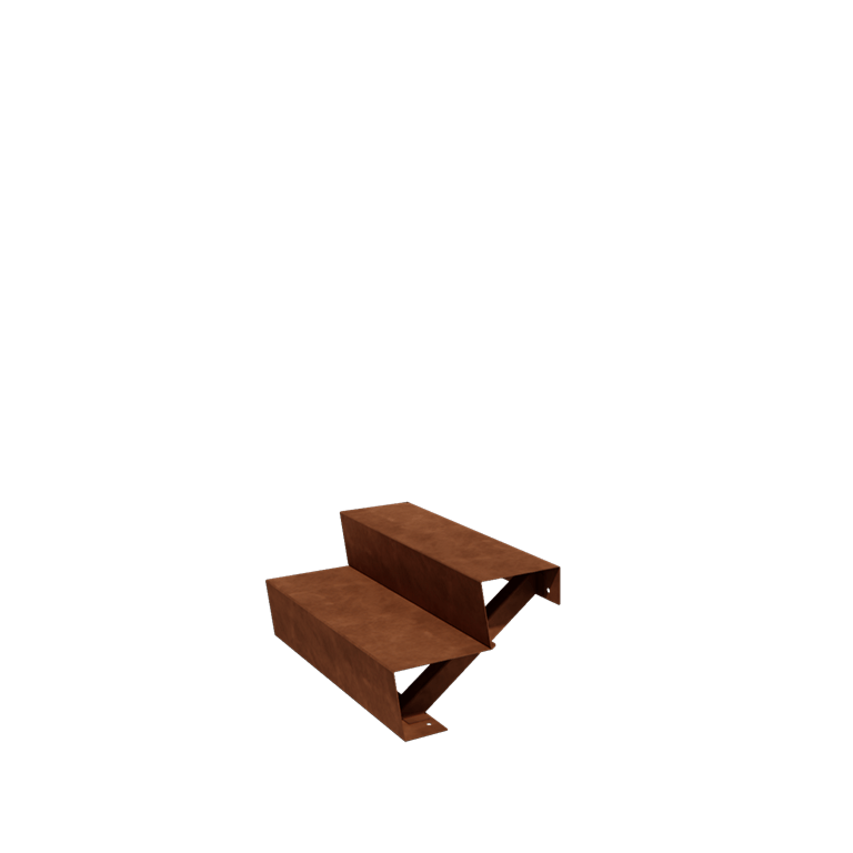 Schody ze stali corten New York 2 stopnie (szerokość 80 cm)