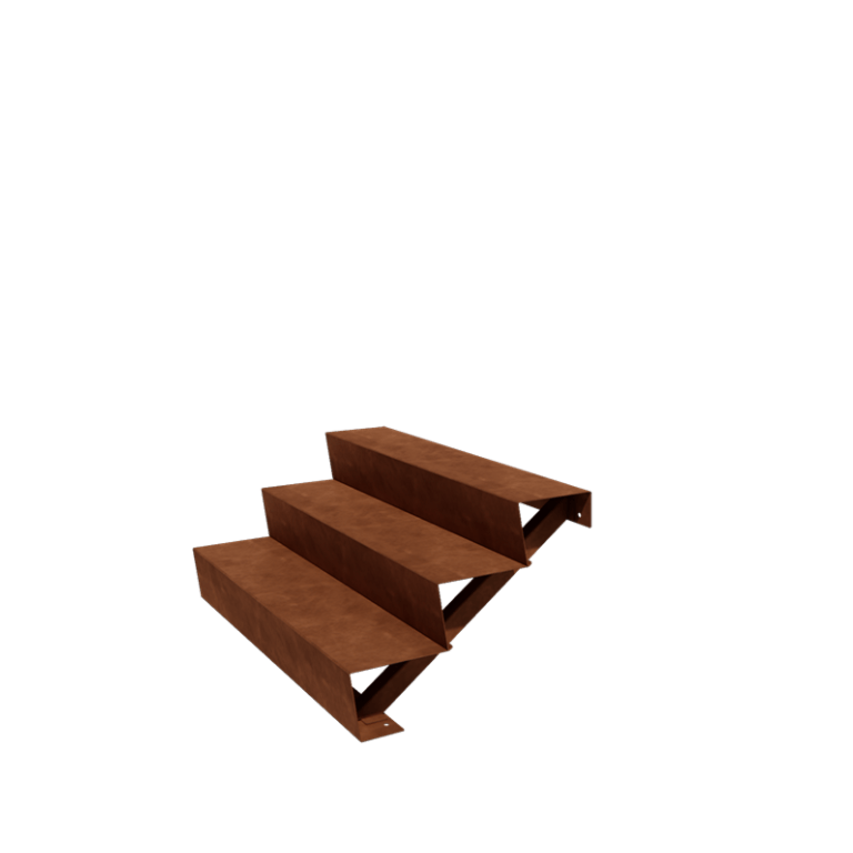 Schody ze stali corten New York 3 stopnie (szerokość 120 cm)