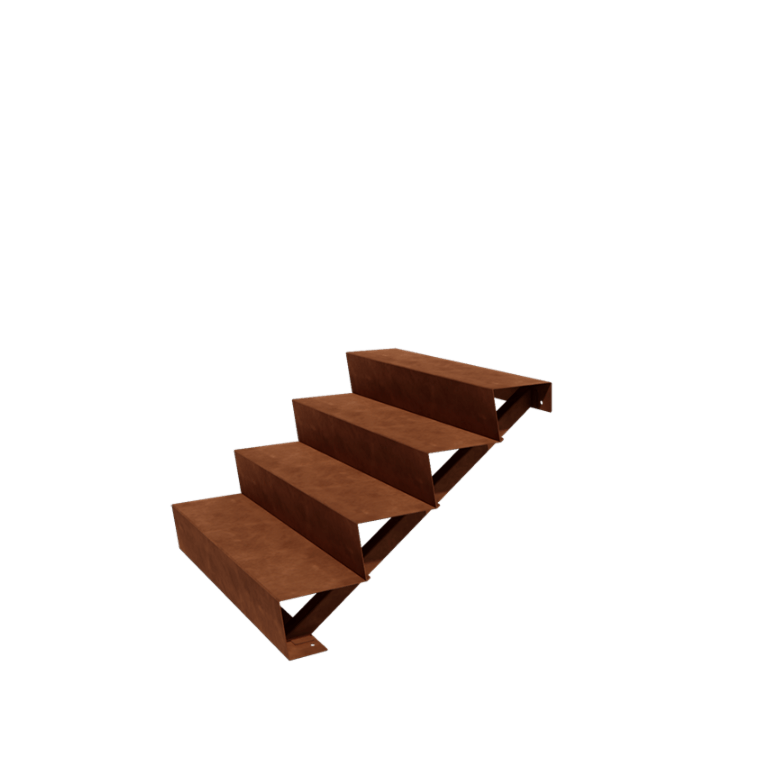 Schody ze stali corten New York 4 stopnie (szerokość 100 cm)