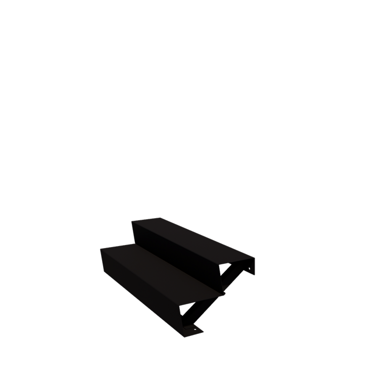 Stalowe schody ogrodowe - 2-stopnie - 48 x 120 x 34 cm - RAL9005 matowy (czarny)