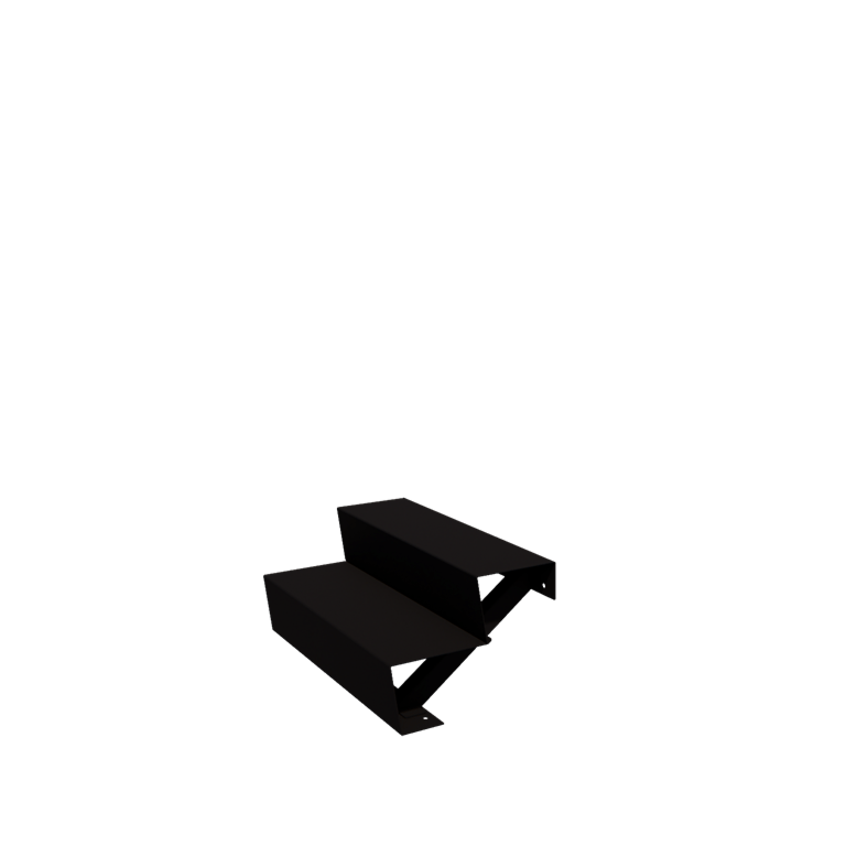 Stalowe schody ogrodowe - 2-stopnie - 48 x 80 x 34 cm - RAL9005 matowy (czarny)