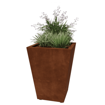 Spawana Donica ze stali corten Stożek 60 x 60 x 80 cm