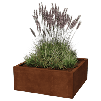 Spawana Donica ze stali corten Montana 100 x 100 x 40 cm
