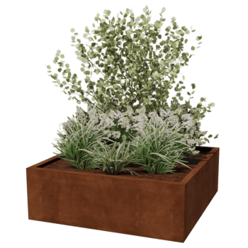 Spawana Donica ze stali corten Montana 120 x 120 x 40 cm