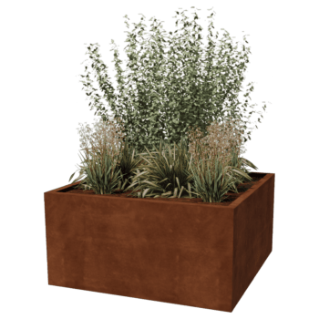 Spawana Donica ze stali corten Montana 120 x 120 x 60 cm