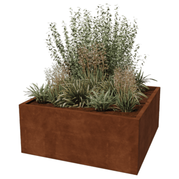 Spawana Donica ze stali corten Montana 140 x 140 x 60 cm