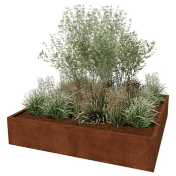 Spawana Donica ze stali corten Montana 200 x 200 x 40 cm