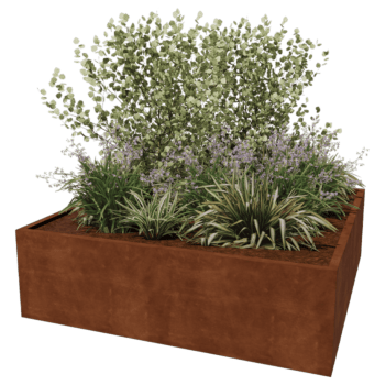 Spawana Donica ze stali corten Montana 200 x 200 x 60 cm