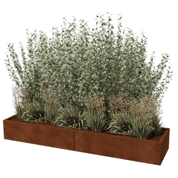 Donica ze stali corten Texas xxl 240 x 60 cm