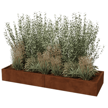 Donica ze stali corten Texas xxl 240 x 80 cm