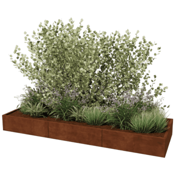 Donica ze stali corten Texas xxl 300 x 100 cm