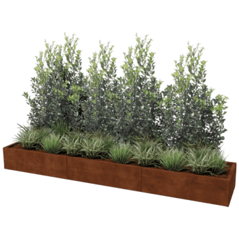 Donica ze stali corten Texas xxl 300 x 60 cm