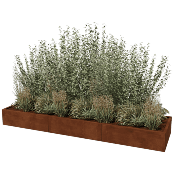 Donica ze stali corten Texas xxl 300 x 80 cm