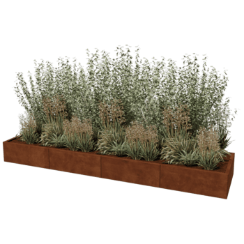 Donica ze stali corten Texas xxl 320 x 80 cm